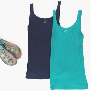 LOFT tank tops in Navy and Teal